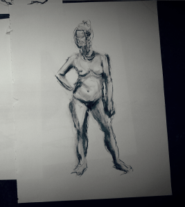 Tekening model naakt