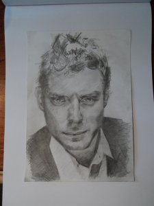 Tekening portret Jude Law